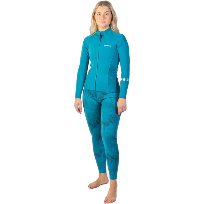 2024 Gul Damen Luna7 Front Zip Sup Neoprenanzug Jacke La6301-c1 - Marbel / Teal